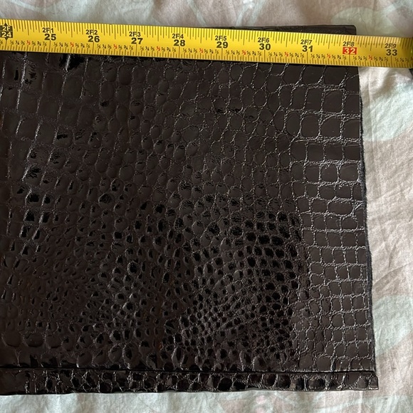 Comme Toujours Patent Leather Croc Embossed High Rise Pants - Picture 15 of 15